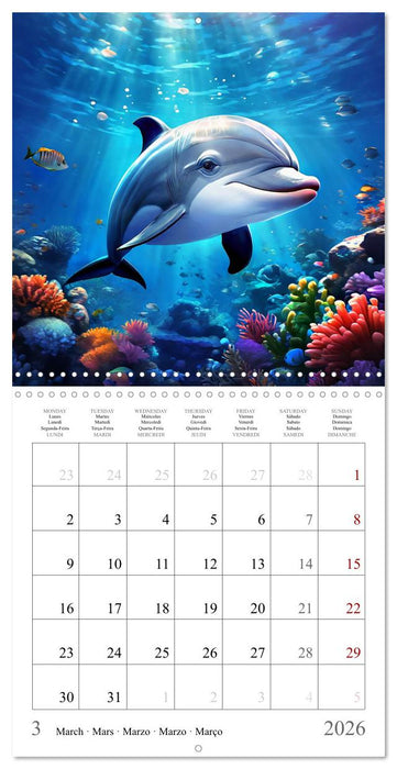 Ocean Life - Marine Animals Collection (CALVENDO Monthly Calendar 2026)