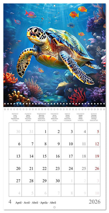 Ocean Life - Marine Animals Collection (CALVENDO Monthly Calendar 2026)