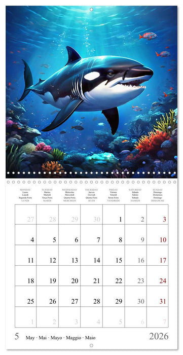 Ocean Life - Marine Animals Collection (CALVENDO Monthly Calendar 2026)