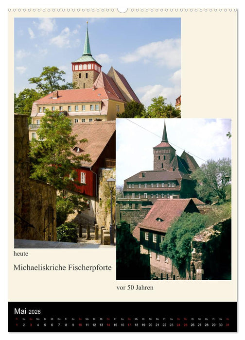 Bautzen vor 50 Jahren und heute (CALVENDO Premium Wandkalender 2026)