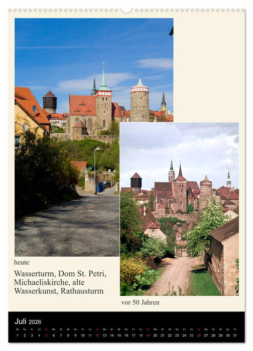 Bautzen vor 50 Jahren und heute (CALVENDO Premium Wandkalender 2026)