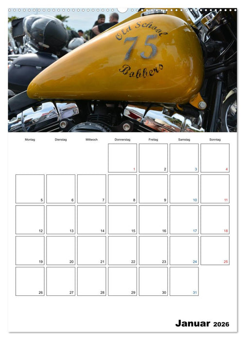 Harley Davidson Familienplaner (CALVENDO Wandkalender 2026)