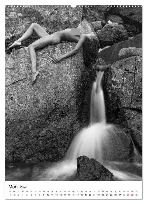 Akt am Wasserfall (CALVENDO Premium Wandkalender 2026)