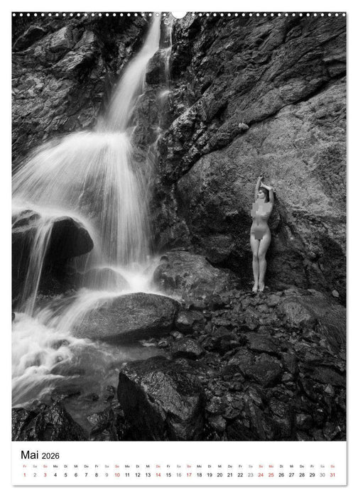 Akt am Wasserfall (CALVENDO Premium Wandkalender 2026)