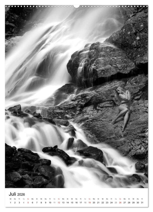 Akt am Wasserfall (CALVENDO Premium Wandkalender 2026)