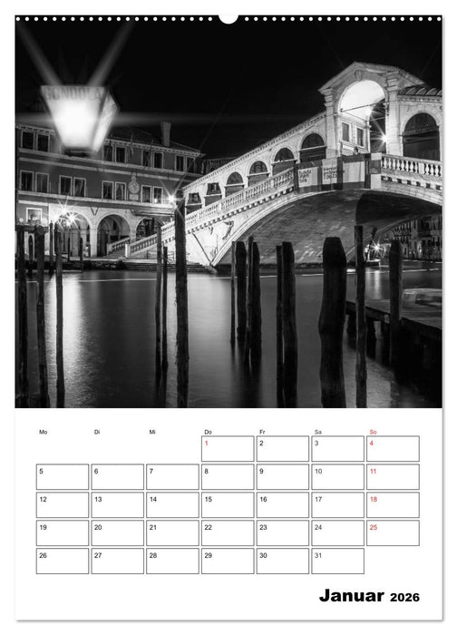 MONOCHROMES VENEDIG Klassische Momente (CALVENDO Premium Wandkalender 2026)