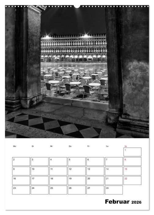 MONOCHROMES VENEDIG Klassische Momente (CALVENDO Premium Wandkalender 2026)