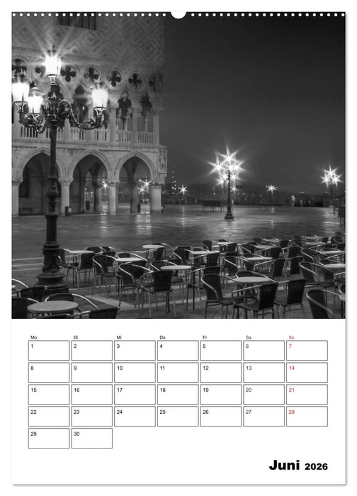 MONOCHROMES VENEDIG Klassische Momente (CALVENDO Premium Wandkalender 2026)