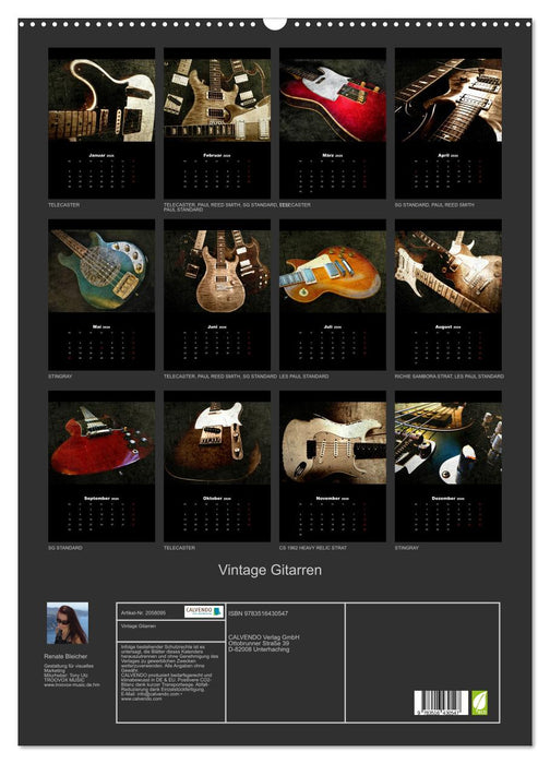 Vintage Gitarren (CALVENDO Wandkalender 2026)