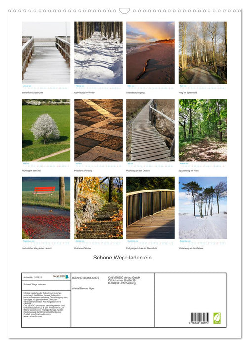 Schöne Wege laden ein (CALVENDO Wandkalender 2026)