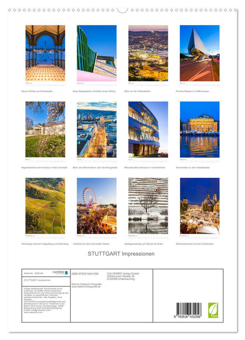 STUTTGART Impressionen (CALVENDO Premium Wandkalender 2026)