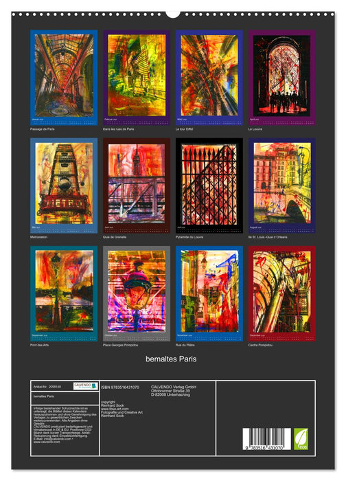 bemaltes Paris (CALVENDO Premium Wandkalender 2026)