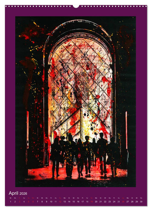 bemaltes Paris (CALVENDO Premium Wandkalender 2026)