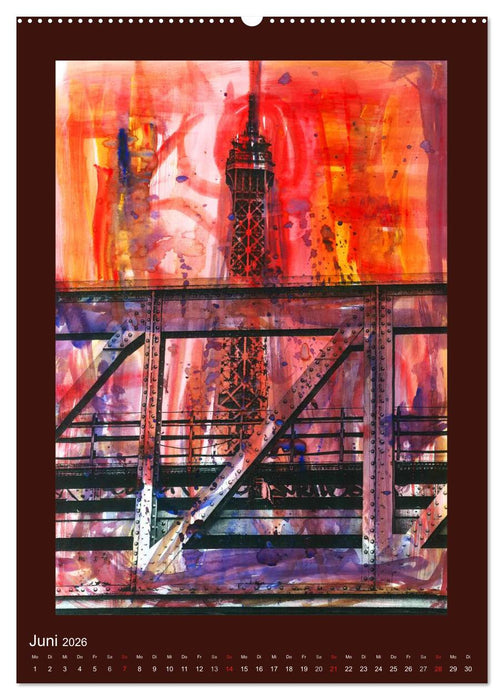 bemaltes Paris (CALVENDO Premium Wandkalender 2026)