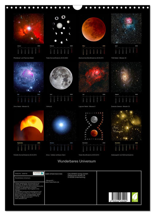 Wunderbares Universum (CALVENDO Wandkalender 2026)