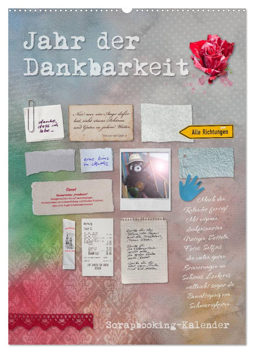 Jahr der Dankbarkeit – Scrapbooking-Kalender (CALVENDO Wandkalender 2026)