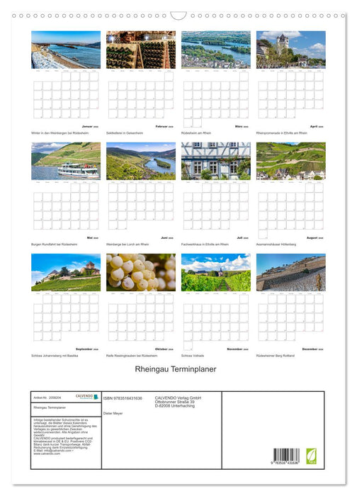 Rheingau Terminplaner (CALVENDO Wandkalender 2026)