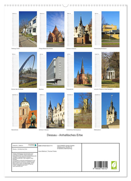 Dessau - Anhaltisches Erbe (CALVENDO Premium Wandkalender 2026)