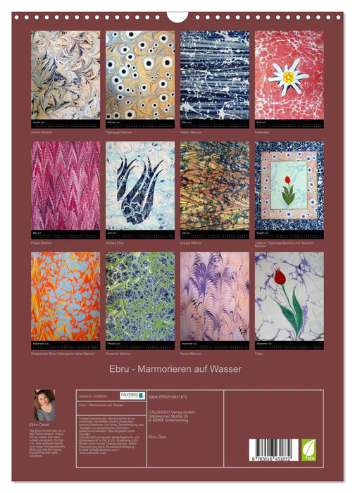 Ebru - Marmorieren auf Wasser (CALVENDO Wandkalender 2026)