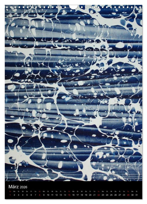 Ebru - Marmorieren auf Wasser (CALVENDO Wandkalender 2026)