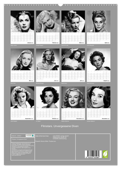 Filmstars. Unvergessene Diven (CALVENDO Premium Wandkalender 2026)