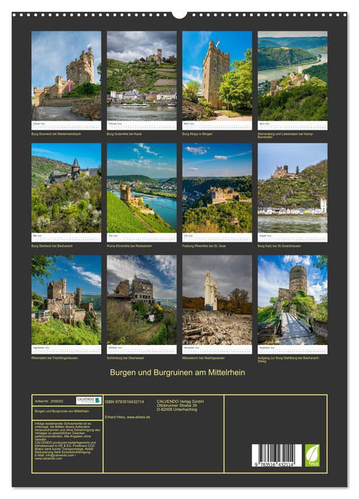 Burgen und Burgruinen am Mittelrhein (CALVENDO Premium Wandkalender 2026)