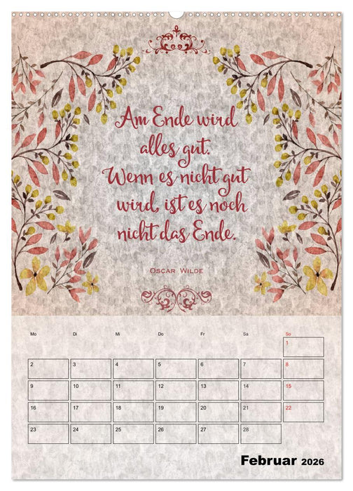 Lebensweisheiten zum Reflektieren (CALVENDO Wandkalender 2026)