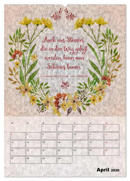 Lebensweisheiten zum Reflektieren (CALVENDO Wandkalender 2026)