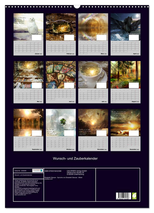 Wunsch- und Zauberkalender (CALVENDO Wandkalender 2026)