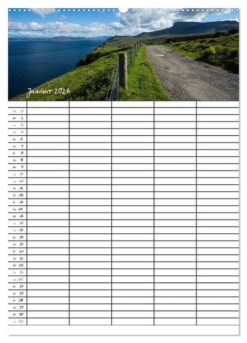 Isle of Skye - Schottlands Inseln - Familienplaner (CALVENDO Premium Wandkalender 2026)