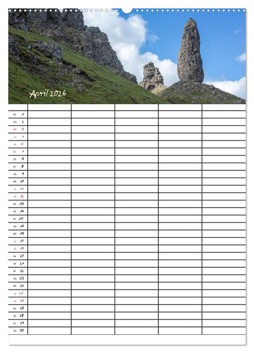 Isle of Skye - Schottlands Inseln - Familienplaner (CALVENDO Premium Wandkalender 2026)