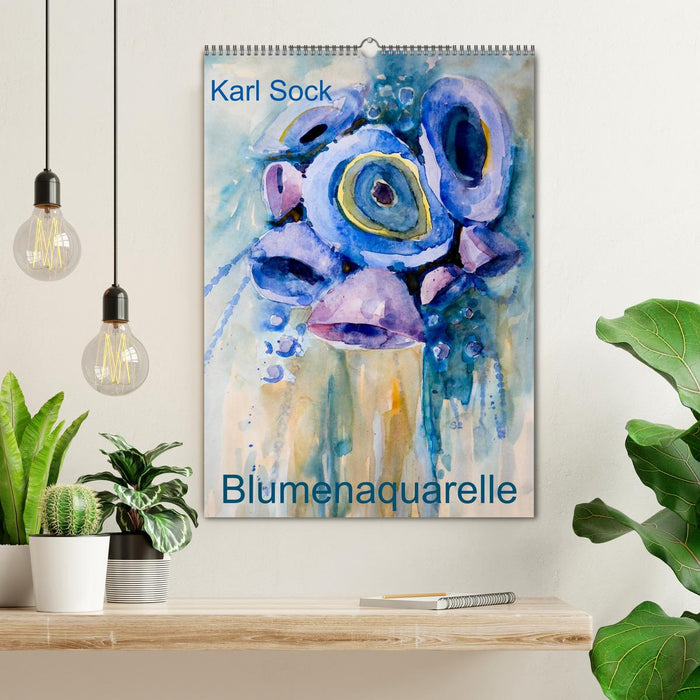 Karl Sock Blumenaquarelle (CALVENDO Wandkalender 2026)