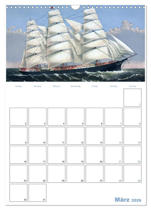 Segelschiffe - mit Planerfunktion (CALVENDO Wandkalender 2026)