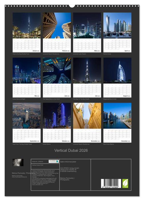 Vertical Dubai 2026 (CALVENDO Premium Wandkalender 2026)