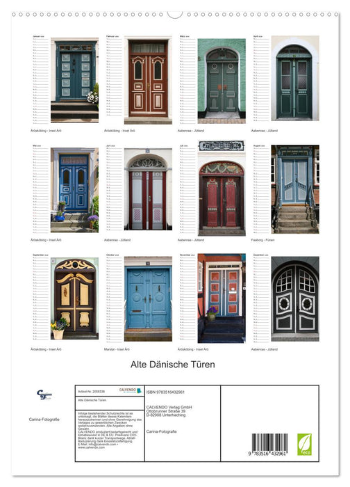 Alte Dänische Türen (CALVENDO Premium Wandkalender 2026)