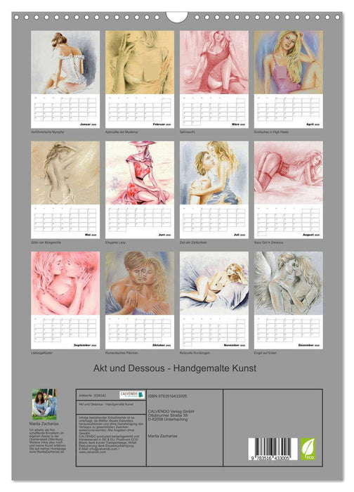 Akt und Dessous - Handgemalte Kunst (CALVENDO Wandkalender 2026)