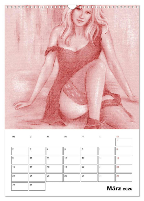 Akt und Dessous - Handgemalte Kunst (CALVENDO Wandkalender 2026)
