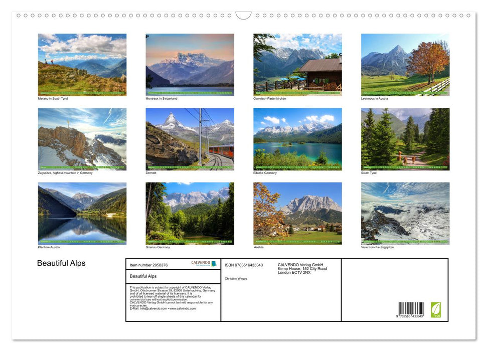 Beautiful Alps (CALVENDO Monthly Calendar 2026)
