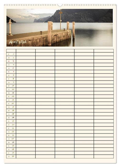 Der Gardasee im Norden - Familienplaner 2026 (CALVENDO Premium Wandkalender 2026)
