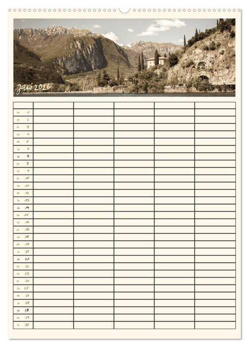 Der Gardasee im Norden - Familienplaner 2026 (CALVENDO Premium Wandkalender 2026)