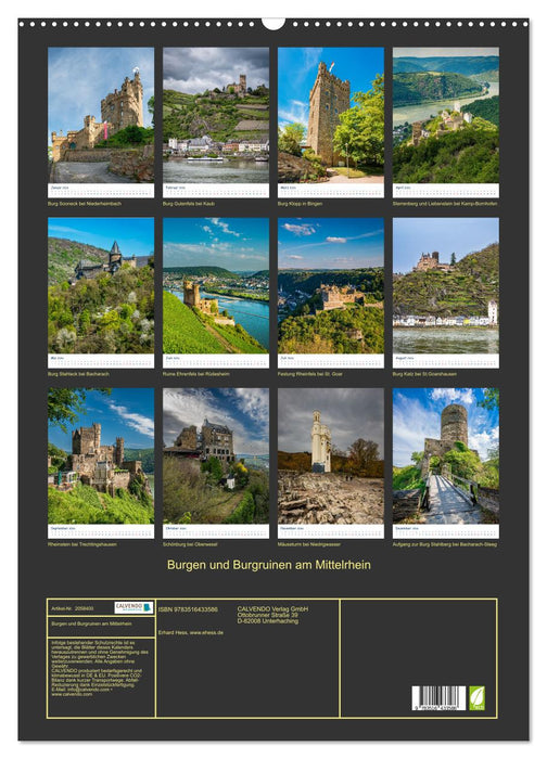 Burgen und Burgruinen am Mittelrhein (CALVENDO Wandkalender 2026)