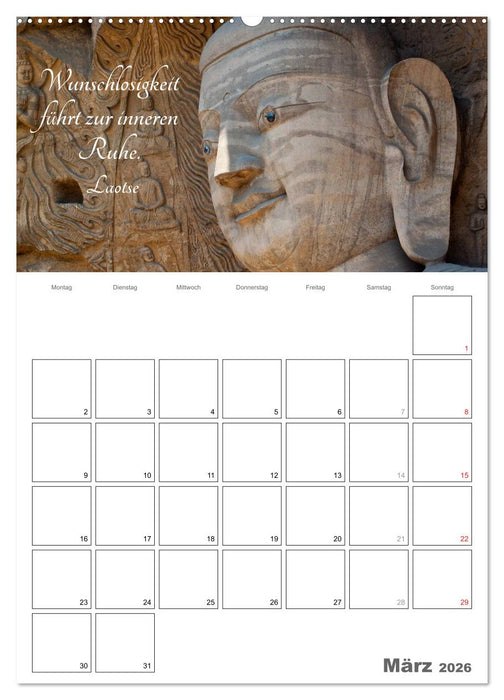 Harmonie und Freude Buddhistische Weisheiten 2026 (CALVENDO Premium Wandkalender 2026)