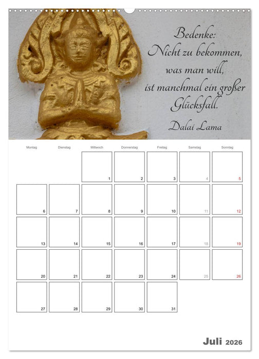 Harmonie und Freude Buddhistische Weisheiten 2026 (CALVENDO Premium Wandkalender 2026)