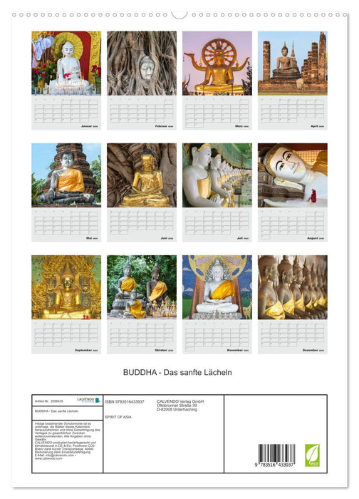 BUDDHA - Das sanfte Lächeln (CALVENDO Premium Wandkalender 2026)