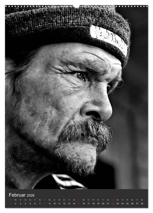 Obdachlos. Die Gesichter der Armut (CALVENDO Premium Wandkalender 2026)