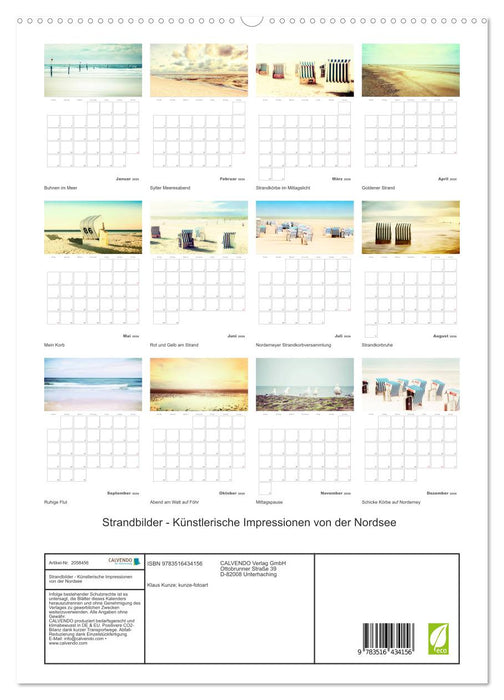Strandbilder - Künstlerische Impressionen von der Nordsee (CALVENDO Premium Wandkalender 2026)