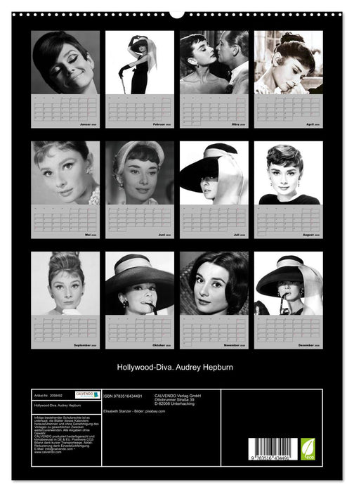 Hollywood-Diva. Audrey Hepburn (CALVENDO Premium Wandkalender 2026)