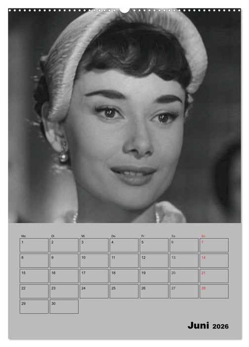 Hollywood-Diva. Audrey Hepburn (CALVENDO Premium Wandkalender 2026)