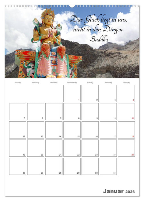 Harmonie und Freude Buddhistische Weisheiten 2026 (CALVENDO Wandkalender 2026)
