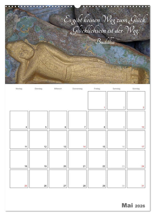 Harmonie und Freude Buddhistische Weisheiten 2026 (CALVENDO Wandkalender 2026)